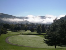 Rising fog on a beautiful fall morning